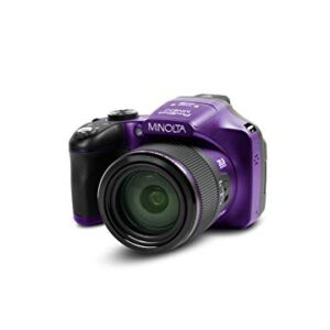 Minolta Pro Shot 20 Mega Pixel HD Digital Camera with 67x Optical Zoom, Full 1080p HD Video & 16GB SD Card (Purple)