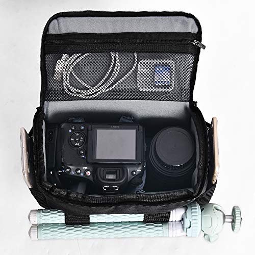 FOSOTO Waterproof (with Rain Cover) Shoulder Camera Case Bag Compatible for Nikon D5600 D750 D3300 Canon Rebel SL2 T7i EOS 80D 60D Sony A77II a68 a99II Travel DLSR SLR Camera Bags