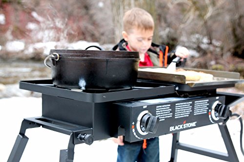 Blackstone Tailgater Stainless Steel 2 Burner Portable Gas Grill and Griddle Combo Total 35,000 BTUs for Indoor or Backyard, Outdoor, Patio, Picnic, Garden Cooking