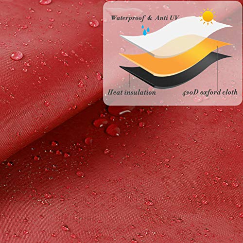 Patio Umbrella Cover Outdoor Waterproof, Simply Shade Market Outside Furniture Parasol Straight Commercial Cover Large with Durable Zipper Rod 420D Oxford for 9 10 11ft Beach Treasure Garden Red