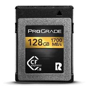 prograde digital memory card – cfexpress type b for cameras | optimized for express transfer of files & large storage | 128 gb gold series