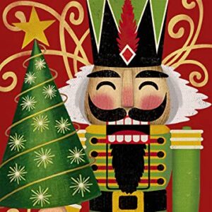 Furiaz Christmas Soldier Nutcracker Small Decorative Garden Flag, Vintage Xmas Tree Yard Outside Decorations, Winter Farmhouse Burlap Outdoor Decor Double Sided 12 x 18