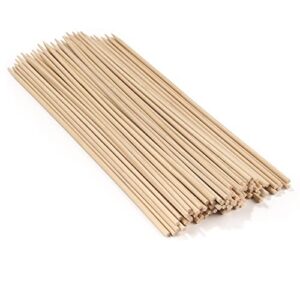 bamboomn premium 36 inch (3ft) 5mm thick safe extra long multipurpose marshmallow s’mores roasting bamboo sticks skewers, 300 pieces perfect for camping or outdoor party, garden sticks