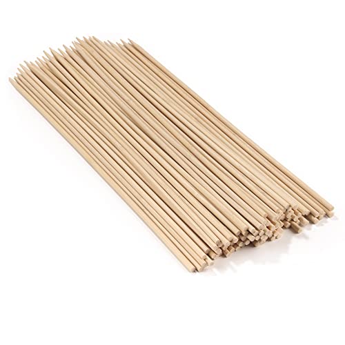 BambooMN Premium 36 Inch (3ft) 5mm Thick Safe Extra Long Multipurpose Marshmallow S'mores Roasting Bamboo Sticks Skewers, 300 Pieces Perfect for Camping or Outdoor Party, Garden Sticks