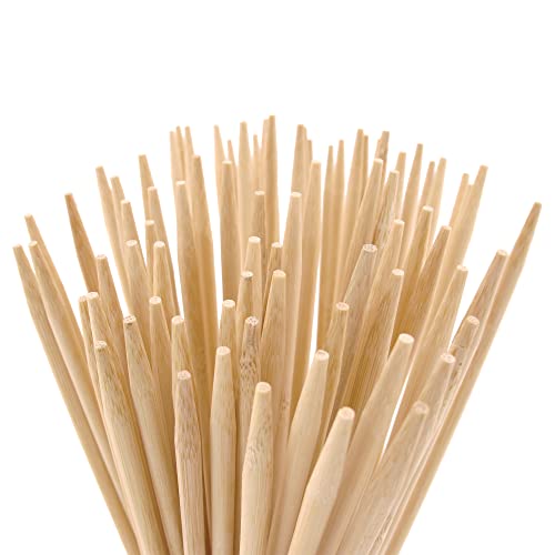 BambooMN Premium 36 Inch (3ft) 5mm Thick Safe Extra Long Multipurpose Marshmallow S'mores Roasting Bamboo Sticks Skewers, 300 Pieces Perfect for Camping or Outdoor Party, Garden Sticks