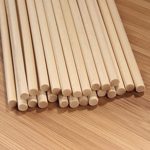 BambooMN Premium 30 Inch (2.5ft) 5mm Thick Safe Extra Long Multipurpose Marshmallow S'mores Roasting Bamboo Sticks Skewers, 100 Pieces Perfect for Camping or Outdoor Party, Garden Sticks