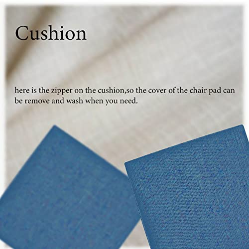 Ecloud Shop Chair Cushion, Square Seat Pads Non-Slip Soft Memory Foam Cushion for Dining Garden Kitchen Home Sofa Décor (2PCS,Blue)