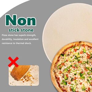 GGC 14 inch Pizza Stone for Ovens, Baking Stone for Grill and BBQ to Cook Perfect Crispy Crust Pizza, Bread and Cookies at Home, Garden and Outdoor, Distributes Heat Evenly Round Pizza Baking Stones