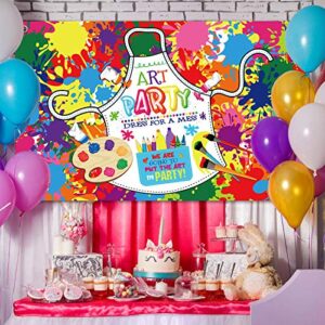 Art Paint Party Backdrop Decorations Artist Theme Birthday Banner Supplies for Art Painting Party Wall Photography Background