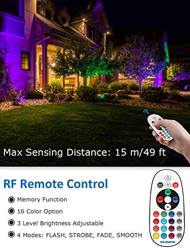 SUNVIE 24 Pack RGBW Low Voltage Landscape Lights, 12W LED Color Changing Landscape Lighting with Remote Control and Wire Connectors, AC/DC 12V-24V Waterproof Outdoor Spotlight for Yard Garden Pathway