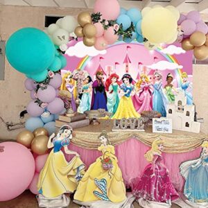 Princess Rainbow Backdrop Dreammy Pink Castle Shining Photography Background Girl Children Baby Shower Birthday Party Decoration Photo Studio Booth Props 7x5FT