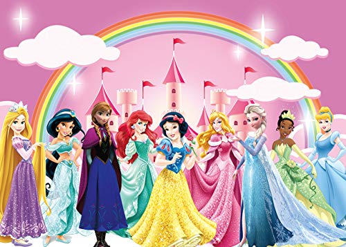 Princess Rainbow Backdrop Dreammy Pink Castle Shining Photography Background Girl Children Baby Shower Birthday Party Decoration Photo Studio Booth Props 7x5FT