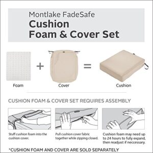 Classic Accessories Montlake FadeSafe Water-Resistant 72 x 21 x 3 Inch Outdoor Chaise Lounge Cushion Slip Cover, Patio Furniture Cushion Cover, Antique Beige, Patio Furniture Cushion Covers