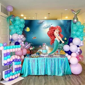 TXUE Mermaid Backdrop Under The Sea Little Mermaid Photography Background Mermaid Princess Girls Birthday Party Cake Table Decorations Supplies cy208 Background 7x5FT