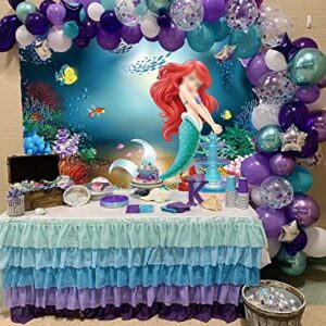 TXUE Mermaid Backdrop Under The Sea Little Mermaid Photography Background Mermaid Princess Girls Birthday Party Cake Table Decorations Supplies cy208 Background 7x5FT