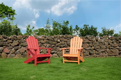 EFURDEN Adirondack Chair, Polystyrene, Weather Resistant & Durable Fire Pits Chair for Lawn and Garden, 350 lbs Load Capacity with Easy Assembly (Orange, 1 pc)