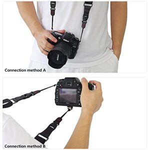 IGAVCPM Quick Release Camera Strap - Adjustable and Comfortable Camera Shoulder Sling Neck Belt for Canon, Nikon, Fujifilm DSLR/SLR Camera and More (Black)