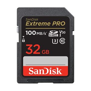 sandisk 32gb extreme pro sdhc uhs-i memory card – c10, u3, v30, 4k uhd, sd card – sdsdxxo-032g-gn4in