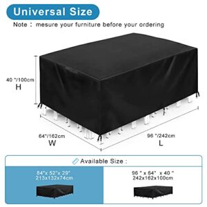 Patio Furniture Cover Waterproof,GGB Outdoor Table Cover Rectangular , 420D Heavy Duty Outdoor Patio Set Cover with Handle 84" L x 52" W x 29" H