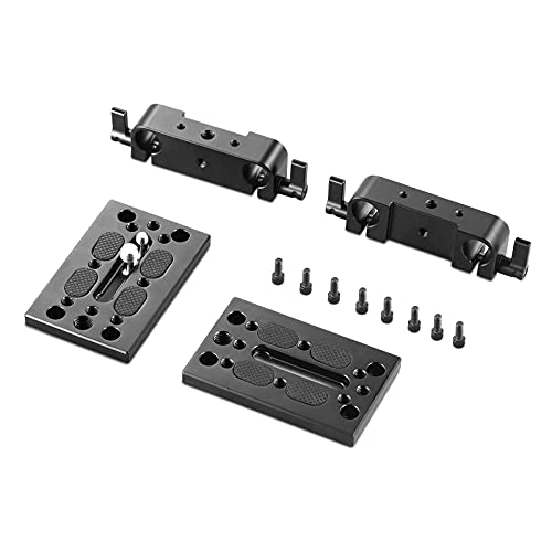 SmallRig Camera Tripod Mounting Baseplate w/15mm Rod Clamp Rail Block for Tripod/Shoulder Support System - 1798