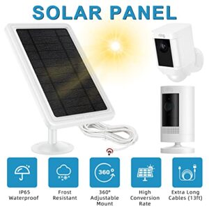 Ring Camera Solar Panel Charger, Solar Panel for Ring Stick Up Cam 2nd & 3rd Gen, Ring Spotlight Cam Battery, 5V 4.5W Output Super Fast Charging 3.5mm Plug to Device (1Pack)