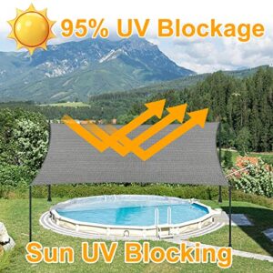 6' x 8' Rectangle Sun Shade Sail Canopy UV Block Fabric Shelter Cloth Screen Awning for Outdoor Patio Garden - 185 GSM, 96% UV Block, Heavy Duty, Customized, Gray