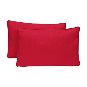 Leblett Pack of 2 Outdoor Pillows,Indoor/Outdoor Waterproof Decorative Throw Cushion Garden Sofa Chair Cushion Throw Pillow (47*30*10cm,Red)