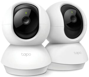 tp-link tapo 2k pan/tilt security camera for baby monitor, dog camera w/ motion detection, motion tracking, 2-way audio, night vision, cloud/local storage, works w/ alexa & google home, 2-pack(c210p2)