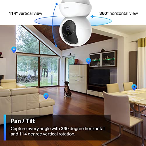 TP-Link Tapo 2K Pan/Tilt Security Camera for Baby Monitor, Dog Camera w/ Motion Detection, Motion Tracking, 2-Way Audio, Night Vision, Cloud/Local Storage, Works w/ Alexa & Google Home, 2-Pack(C210P2)