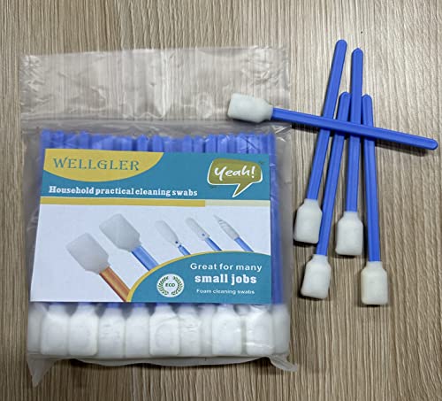 Wellgler's 5.11" Foam Cleaning Swabs，for Electronics, Camera, Gun,Optical Lens Cleaning and Clean Inkjet Printer Roland