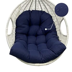 hanging basket hanging egg chair cushions,indoor/outdoor swing chair cushion,waterproof soft comfy hammock chair seat pads back cushion,basket chair cushion for patio garden (navy blue)