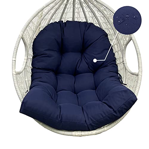 Hanging Basket Hanging Egg Chair Cushions,Indoor/Outdoor Swing Chair Cushion,Waterproof Soft Comfy Hammock Chair Seat Pads Back Cushion,Basket Chair Cushion for Patio Garden (Navy Blue)