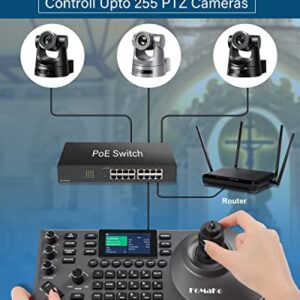 FoMaKo NDI PTZ Camera 30X Bundle HDMI 3G-SDI IP PoE HDMI PTZ Camera for Church Worship(2pcs) PTZ Controller PoE IP PTZ Camera Controller Keyboard (PTZ Bundle KN30Ax2+KC608 Pro)