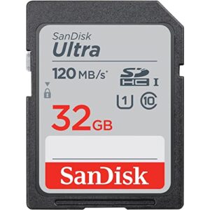sandisk 32gb ultra sdhc uhs-i memory card – 120mb/s, c10, u1, full hd, sd card – sdsdun4-032g-gn6in