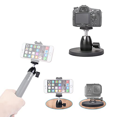 Magnetic Camera Mount Base with Mini Ball Head and Gopro Adapter for Action Camera Go pro Hero / DJI Osmo / Insta360 /Blink Camera, Wyze Cam, Small DSLR, Security Camera, Light & More with a 1/4"-20