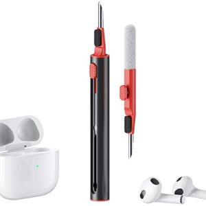 cleaner kit for airpods pro 1 2 3 multi-function cleaning pen with soft brush flocking sponge for bluetooth earphones case cleaning tools black