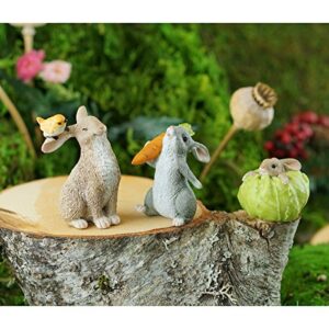 Top Collection Miniature Fairy Garden and Terrarium Rabbit Stuck in Cabbage Statue