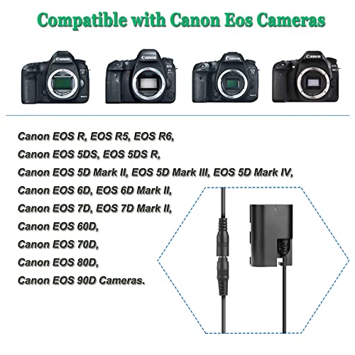 ACK-E6 AC Power Adapter Gonine Decode ACK-E6 + DR-E6 DC Coupler Kit (LP-E6/LP-E6N Battery Replacement) for Canon EOS 70D/7D, EOS 60D/6D, EOS 5D Mark II III, EOS 5DS, EOS 5DS-R Camera.
