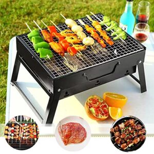 charcoal grill, bbq grill folding portable lightweight smoker grill, barbecue grill small desk tabletop outdoor grill for camping picnics garden beach party