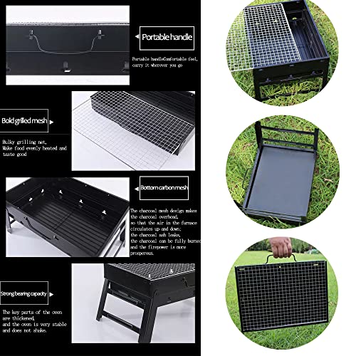 Charcoal Grill, BBQ Grill Folding Portable Lightweight smoker Grill, Barbecue Grill Small desk Tabletop Outdoor Grill for Camping Picnics Garden Beach Party
