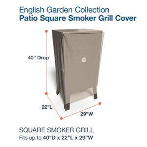 English Garden Square Smoker Grill Cover, Heavy Duty and Waterproof Grill Covers