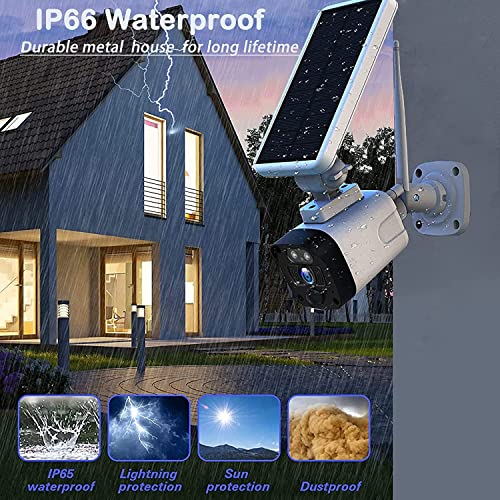 Wireless Solar Security Camera Outdoor,Solar Home Security Camera System, Forever Power,100% Wire-Free,1080P Night Vision Camera, 2 Way Talk,PIR Motion Detection,IP66 Waterproof,Cloud Storage/SD Slot