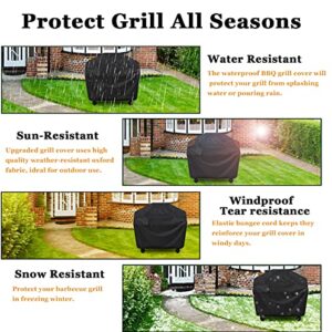 Grill Cover, BBQ Cover 58 inch,Waterproof BBQ Grill Cover,UV Resistant Gas Grill Cover,Durable and Convenient,Rip Resistant,Black Barbecue Grill Covers,Fits Grills of Weber,Brinkmann etc