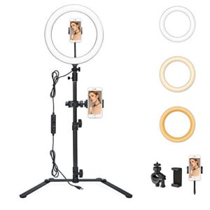 Godox LR120 12" LED Ring Light with Desktop Stand & Cell Phone Holder, USB Powered Conference Light CRI>90 Color Temperature 3000K to 6000K for TikTok/Live Stream/Makeup/Zoom Call & YouTube (Black)