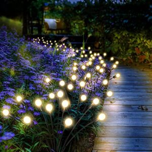 HIYALOT Solar Garden Lights-Solar Firefly Lights, Starburst Swaying Lights, Sway by Wind, Solar Garden Decorative Lights for Yard Patio Pathway Lawn Decorations,2 Pack (6LED Bulbs-2Pack)