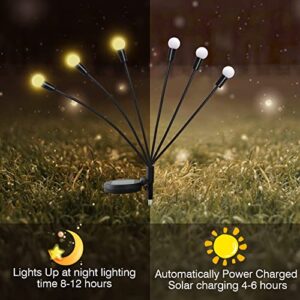 HIYALOT Solar Garden Lights-Solar Firefly Lights, Starburst Swaying Lights, Sway by Wind, Solar Garden Decorative Lights for Yard Patio Pathway Lawn Decorations,2 Pack (6LED Bulbs-2Pack)