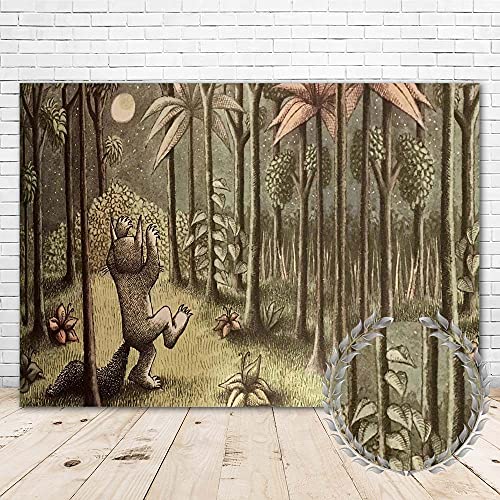 YouRan Where The Wild Things are Backdrops for Photography 7x5 Wild One Little Monster Backdrop Baby Shower Vinyl Banner Where The Wild Things are Party Supplies 1st Birthday