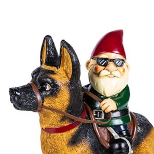 kwirkworks garden gnome – german shepherd lawn statue figurine – 10 inches tall