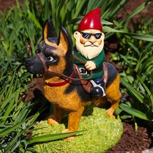 Kwirkworks Garden Gnome - German Shepherd Lawn Statue Figurine - 10 inches Tall