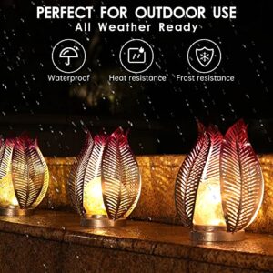 QZGE Garden Solar Lights Outdoor Decor Waterproof Crackle Glass Globe Lights,Metal Yard Art Outdoor Solar Table Lamp for Decorations Garden,Patio,Lawn,Balcony Or Courtyard.